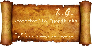 Kratochvilla Gyopárka névjegykártya